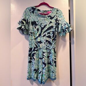 Lily Pulitzer Lula Floral Ruffle Sleeve Romper